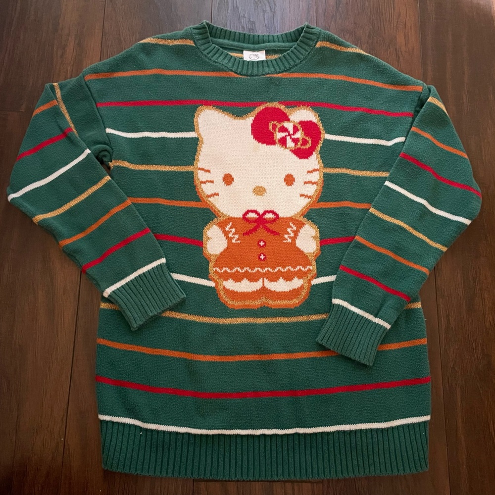 Hello Kitty Gingerbread Kids Holiday Sweater – Girls Christmas Pullover
